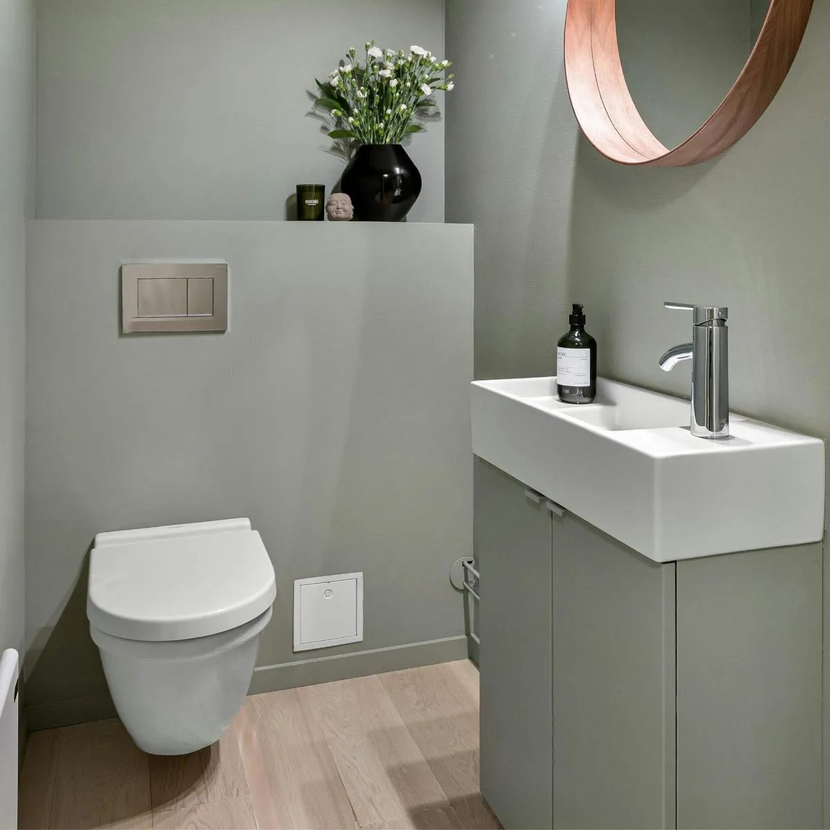 Sage green bathroom vinyl wrap Dubai