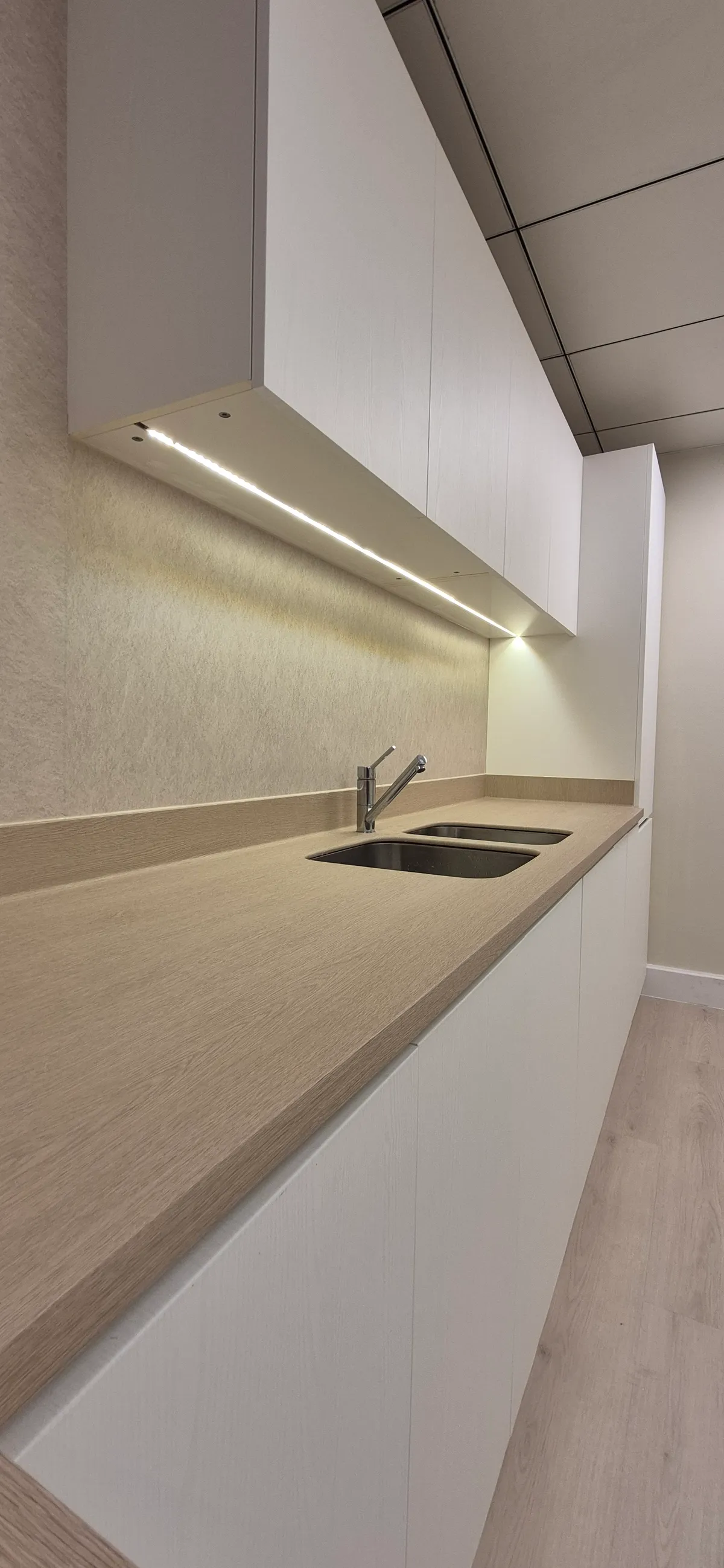 Sand texture countertop vinyl wrap Dubai kitchen