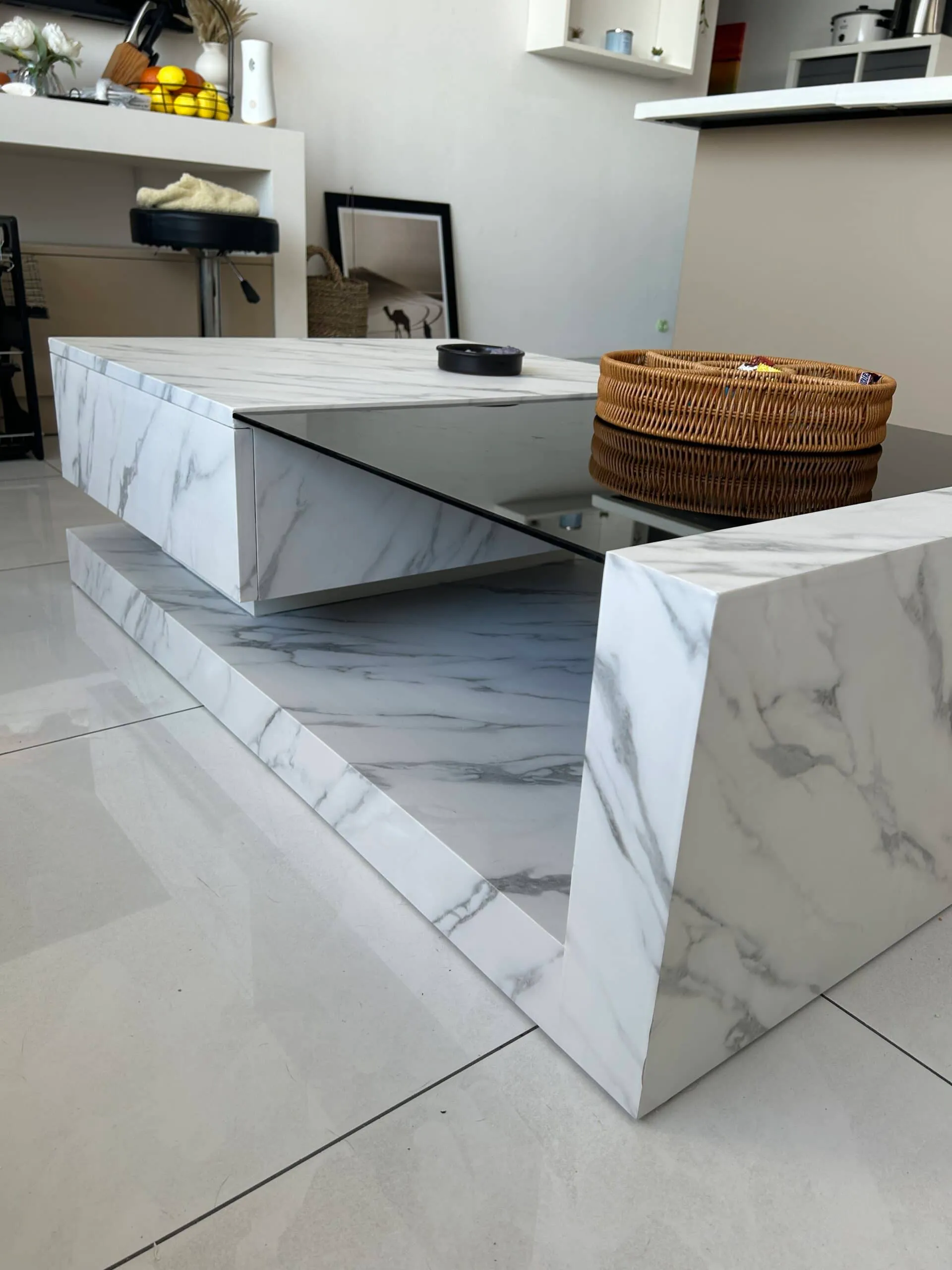 Coffee table vinyl wrap Dubai Marina