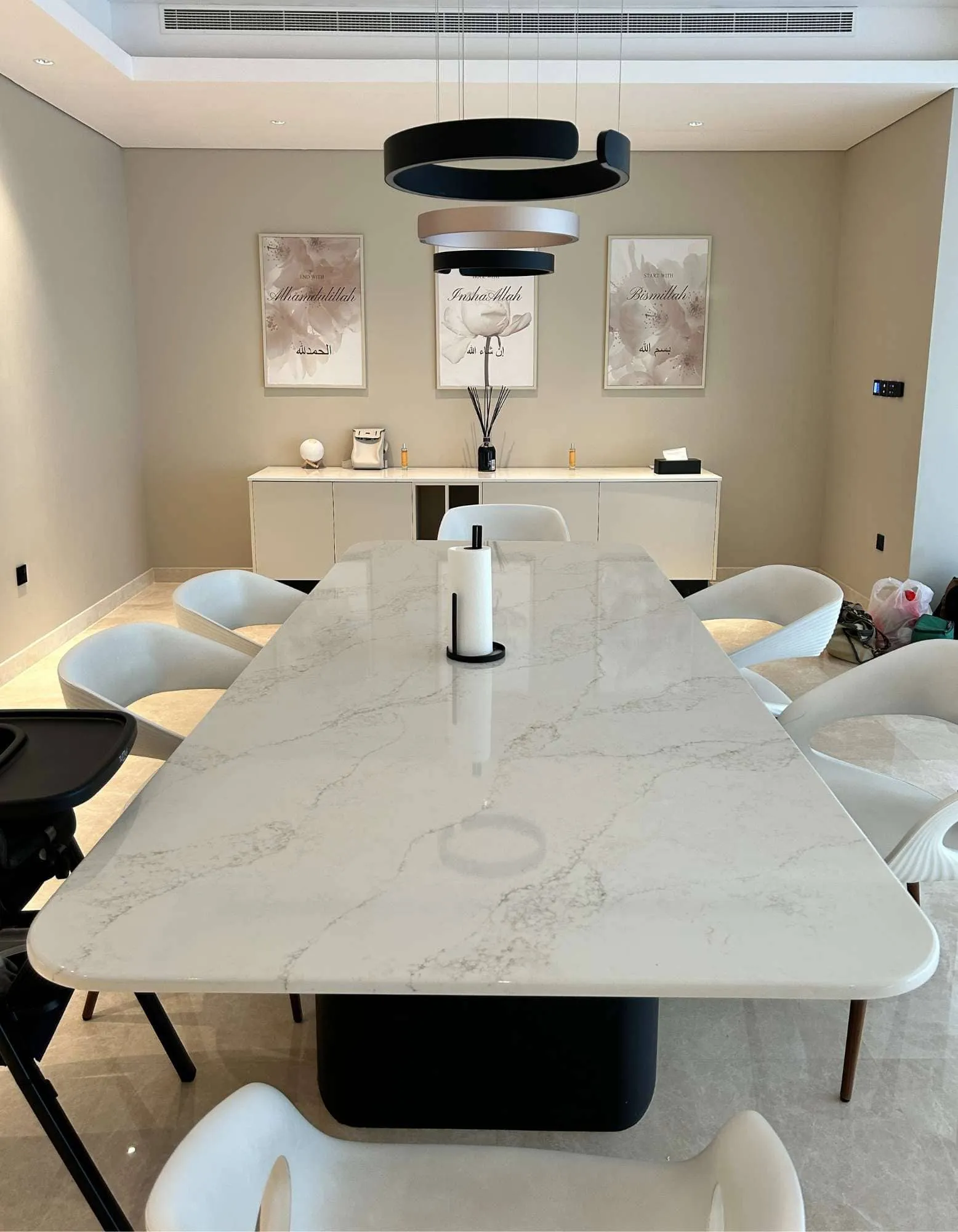 Surface protection film on dining table Dubai